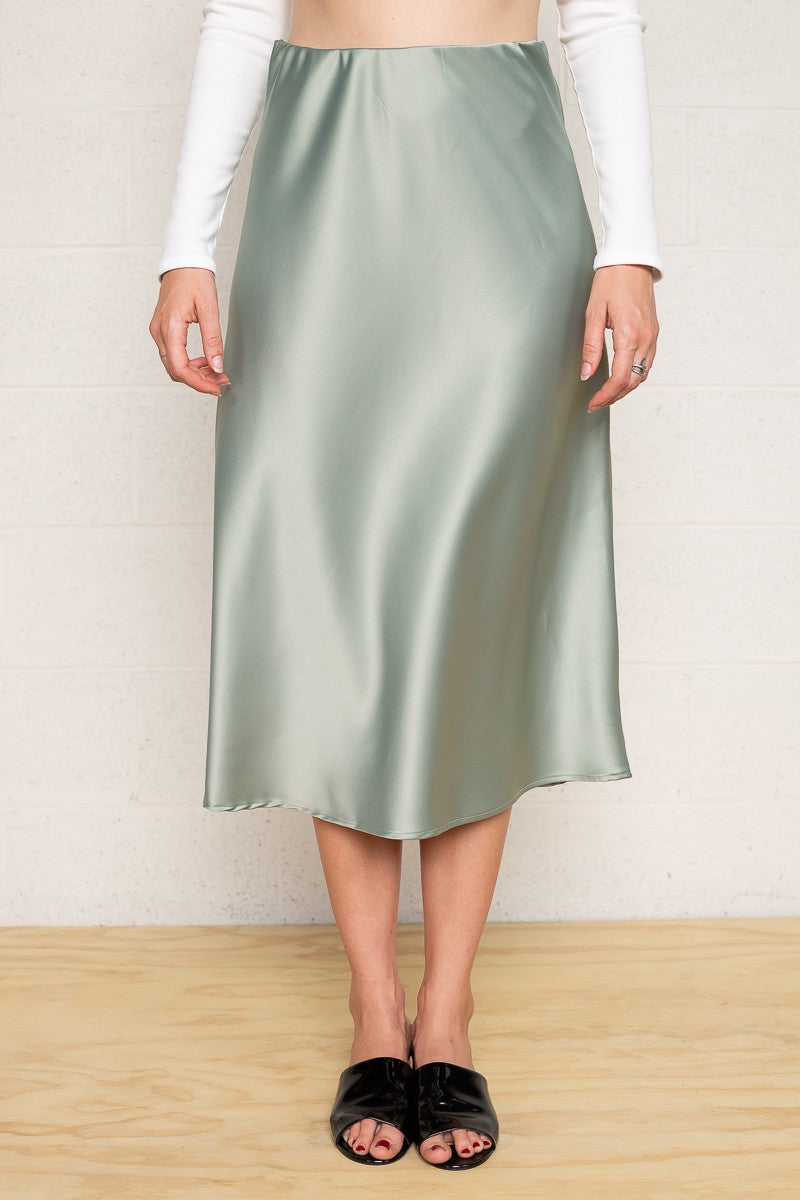 Sarah Satin Midi Skirt - Plus Size – Tonico Brand