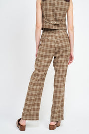 PLAID HIGH WAIST TROUSERS