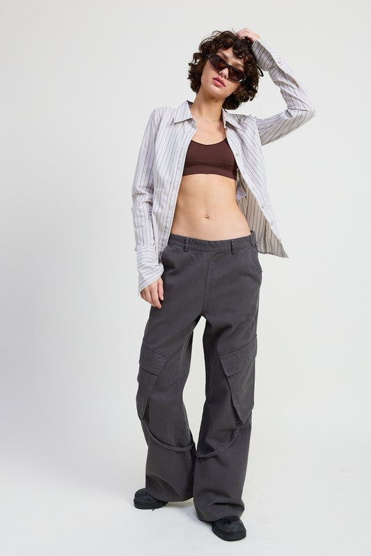 CARGO PANTS WITH POCKET DETAIL