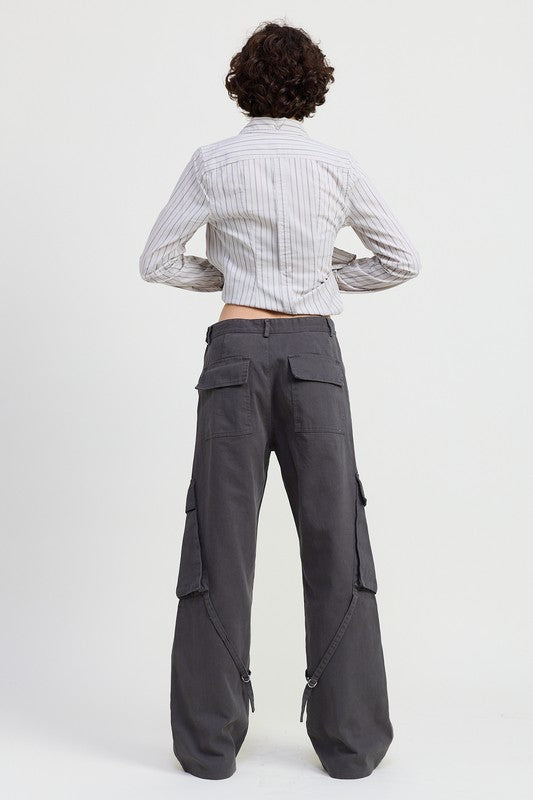 CARGO PANTS WITH POCKET DETAIL