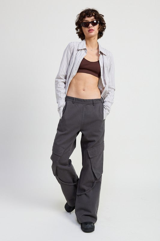 CARGO PANTS WITH POCKET DETAIL