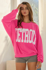 "DETROIT' Oversized Comfy Graphic Sweatshirt