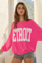 "DETROIT' Oversized Comfy Graphic Sweatshirt