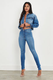 Cozy Vibrant Skinny Jeans: Medium Stone