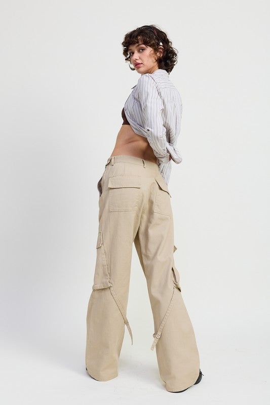 CARGO PANTS WITH POCKET DETAIL