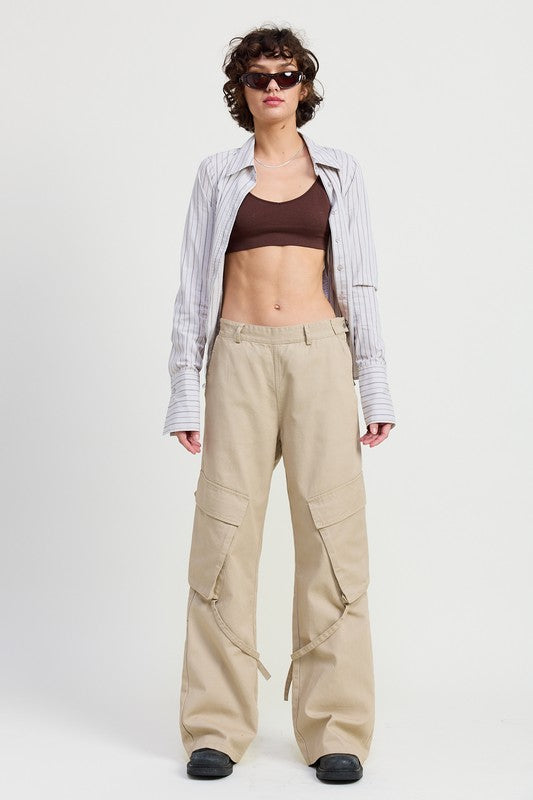 CARGO PANTS WITH POCKET DETAIL