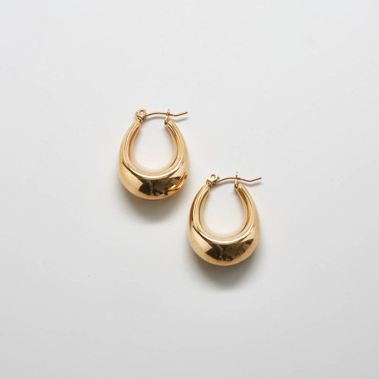 Admiral Row - Gold Oval Hoop Earrings