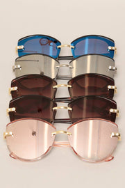 Women's Rhinestone Detail Round Sunglasses