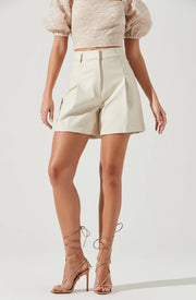 WILMA FAUX LEATHER SHORTS