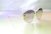 Women's Rhinestone Detail Round Sunglasses