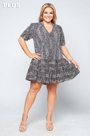LEOPARD PRINT FLOUNCE MINI DRESSS - Tonico Brand